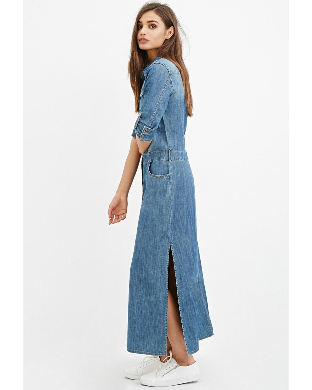 knee length dresses for ladies Always and Forever Denim Maxi Dress – Yrellit's Boutique