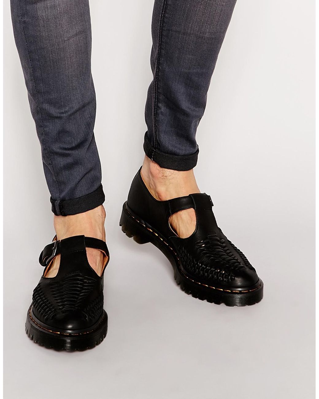 Dr. Martens Woven T-bar Shoes in Black for Men | Lyst