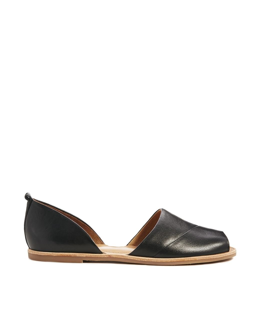 ALDO Black Peep Toe Flat Shoes Lyst Canada