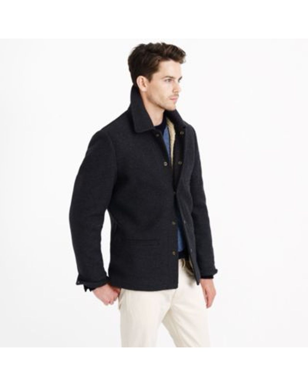 J.Crew Skiff Jacket With Sherpa Lining in Gray for Men Lyst