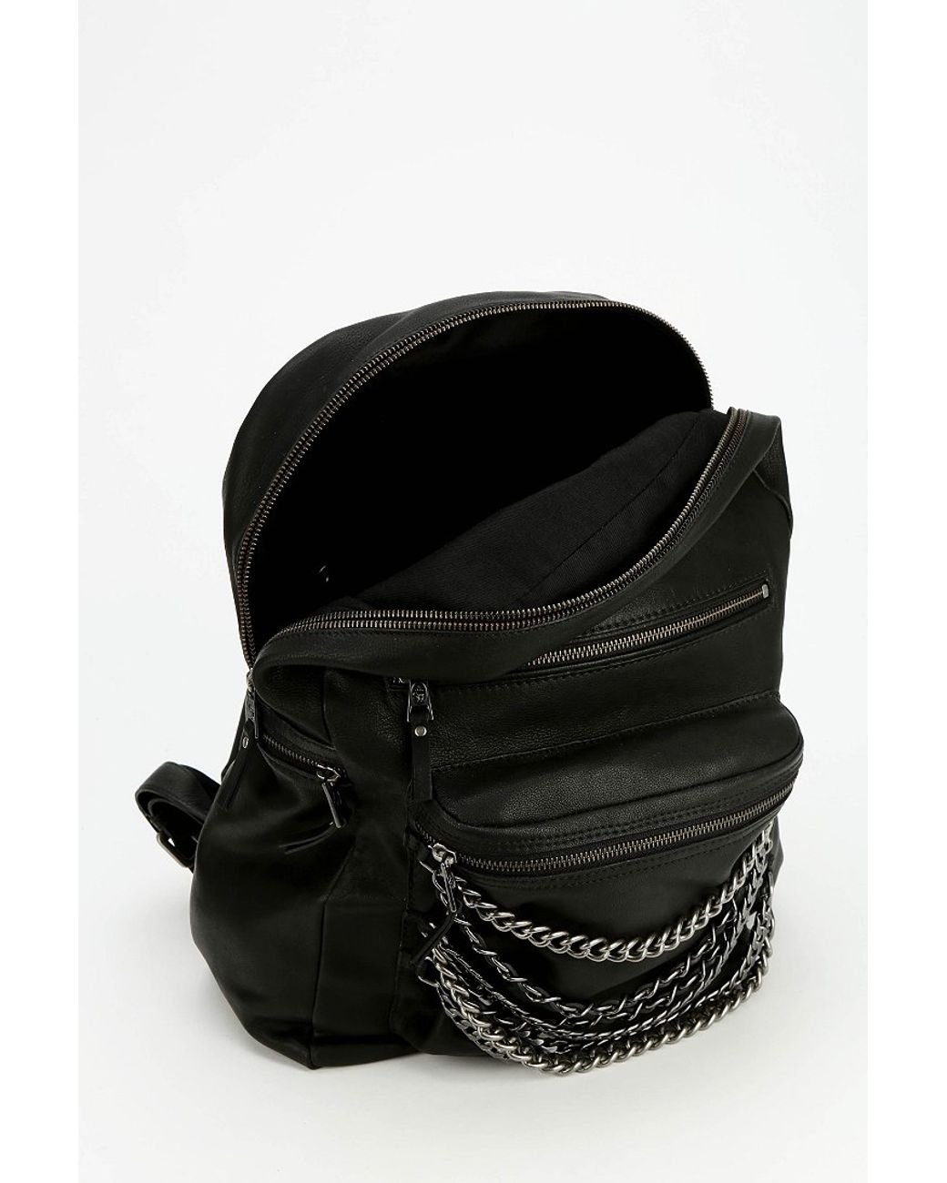Ash Domino Chain Leather Backpack in Black | Lyst