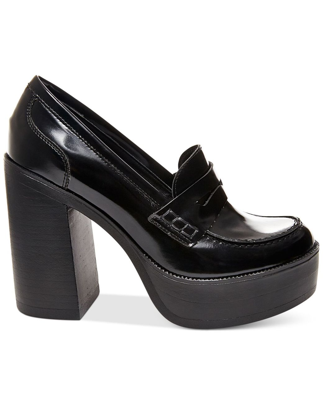Steve Madden Women's Juniper Platform Penny Loafers in Black | Lyst
