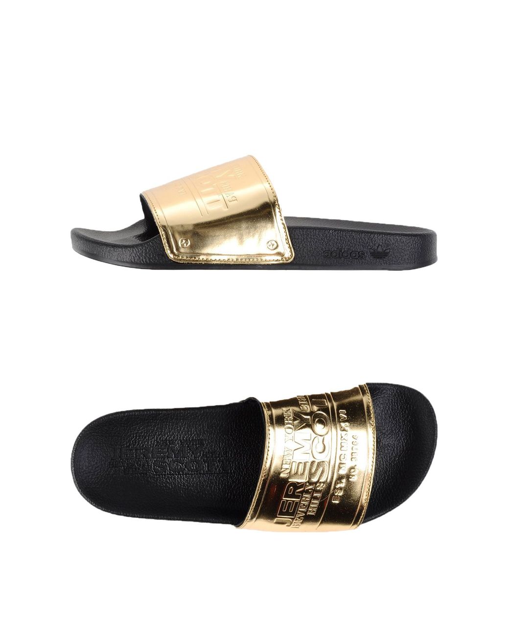 Hold op Habubu Sammentræf Jeremy Scott for adidas Logo-Embossed Leather Sandals in Metallic for Men |  Lyst
