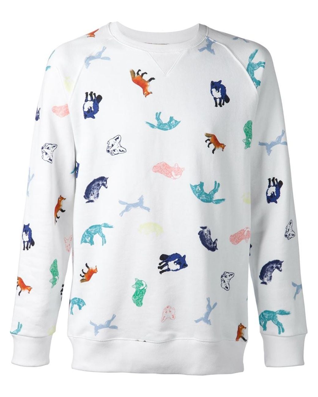 Maison Kitsuné All Over Childish Sweatshirt in White for Men | Lyst