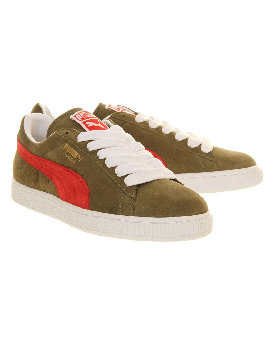 PUMA Suede Classic Burnt Olive Ribbon Red Smu Exclusive in Green for Men |  Lyst