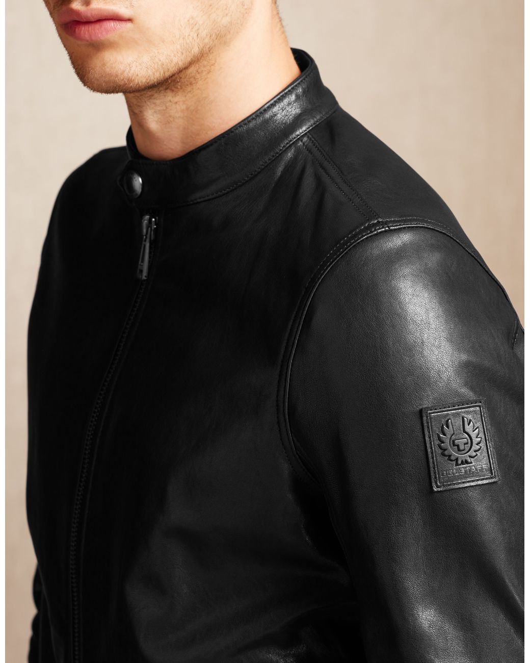 Belstaff Gransden Jacket In Black Polished Lambskin Leather for Men | Lyst