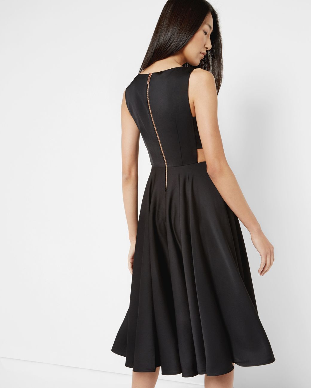 Ted Baker Cut-out Midi Dress in Black | Lyst