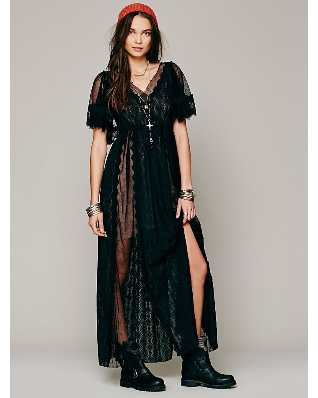 Free People Witchy Woman Maxi Dress in Black | Lyst
