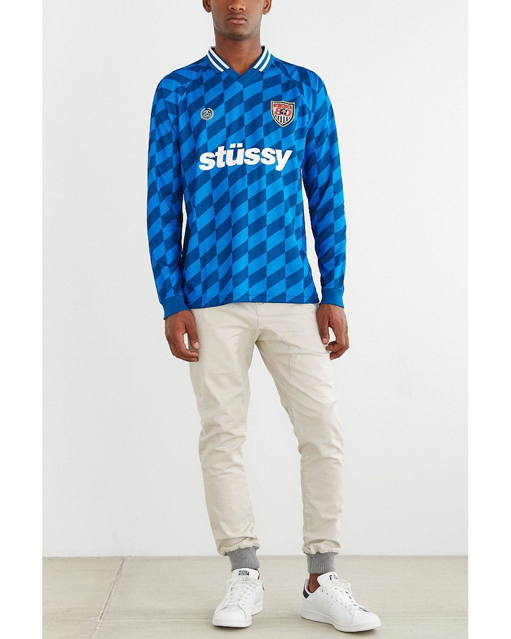 Stussy Soccer Jersey in Blue for Men