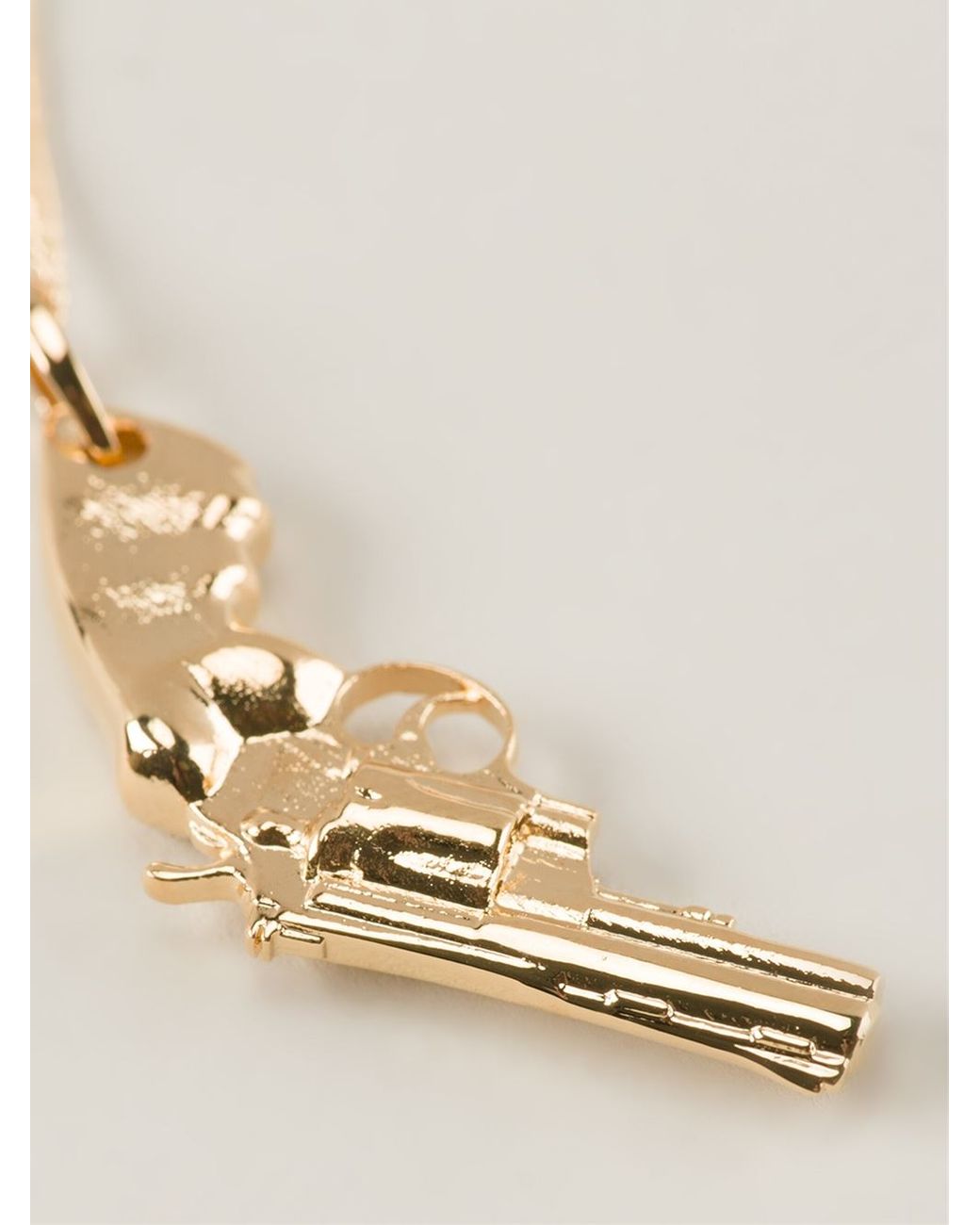 Saint Laurent Gun Necklace in Metallic Lyst
