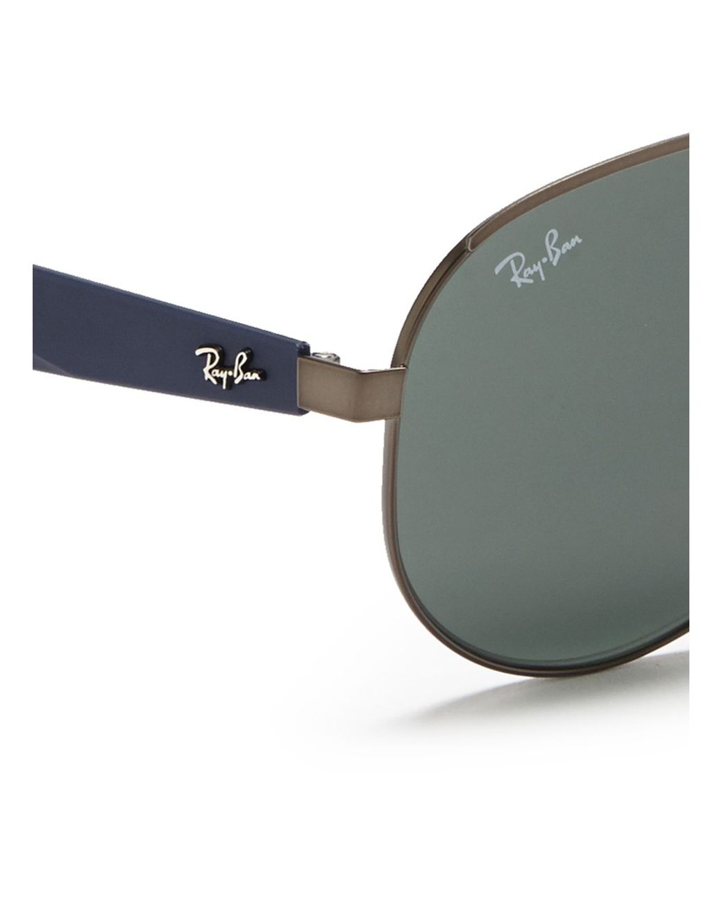Ray-Ban Titanium Frame Plastic Temple Aviator Sunglasses in Gray | Lyst