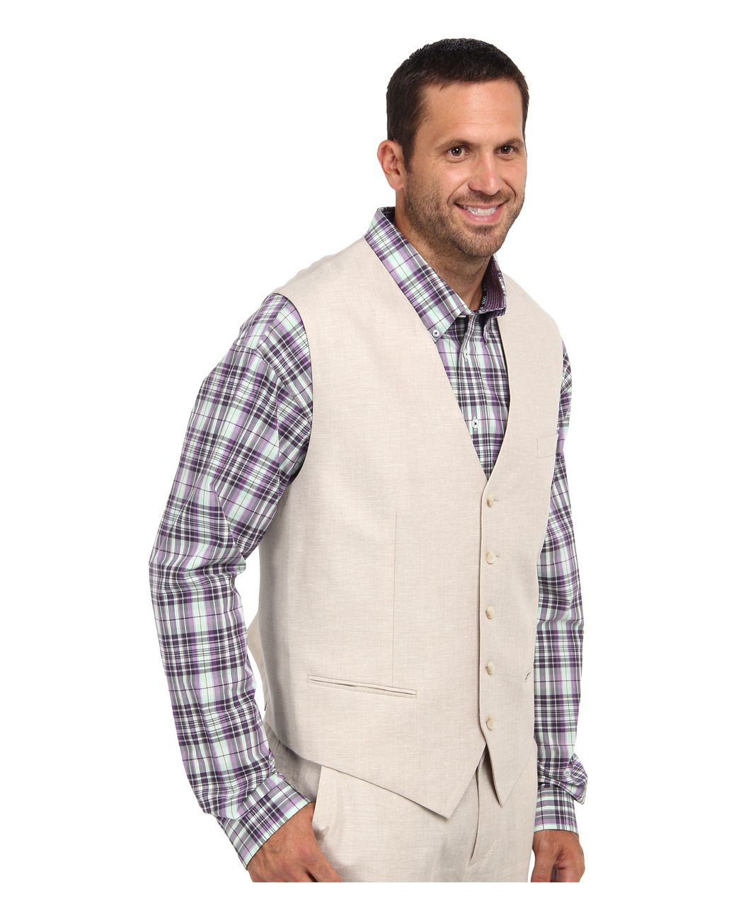 50 Natural Linen Perry Ellis Mens Big-Tall Suit Jacket 