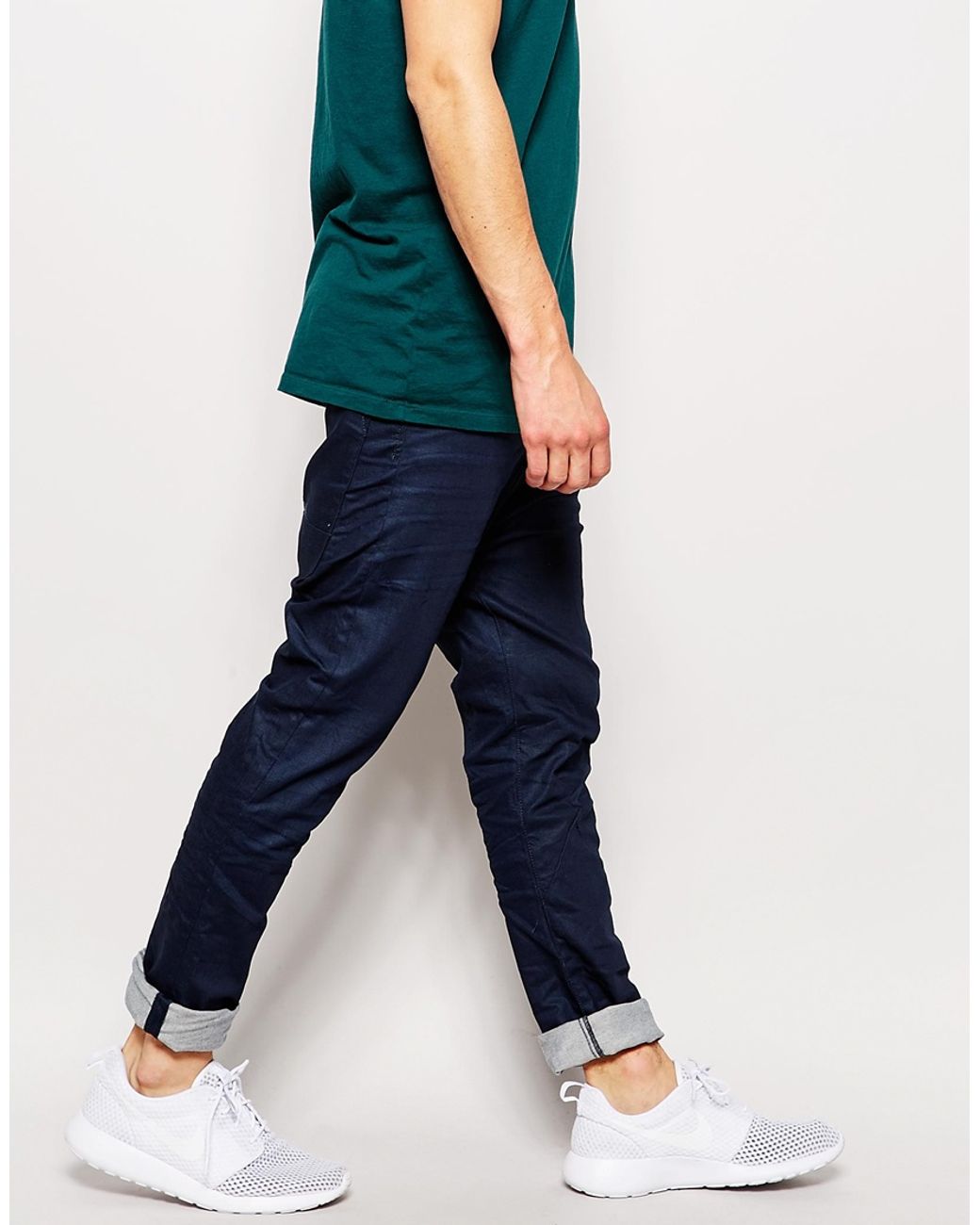 Jack & Jones Denim Coated Slim Fit Jeans in Blue for Men | Lyst