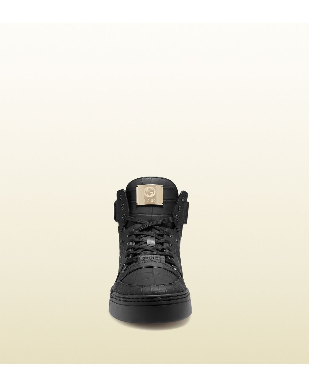 Gucci Limited Edition Crocodile Sneakers in Black for Men | Lyst