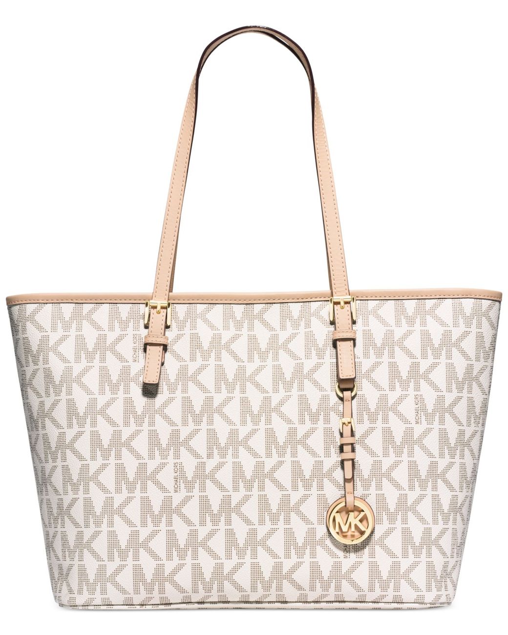 Michael Kors Jet Set Charm Top Zip Tote in Vanilla at Luxe Purses