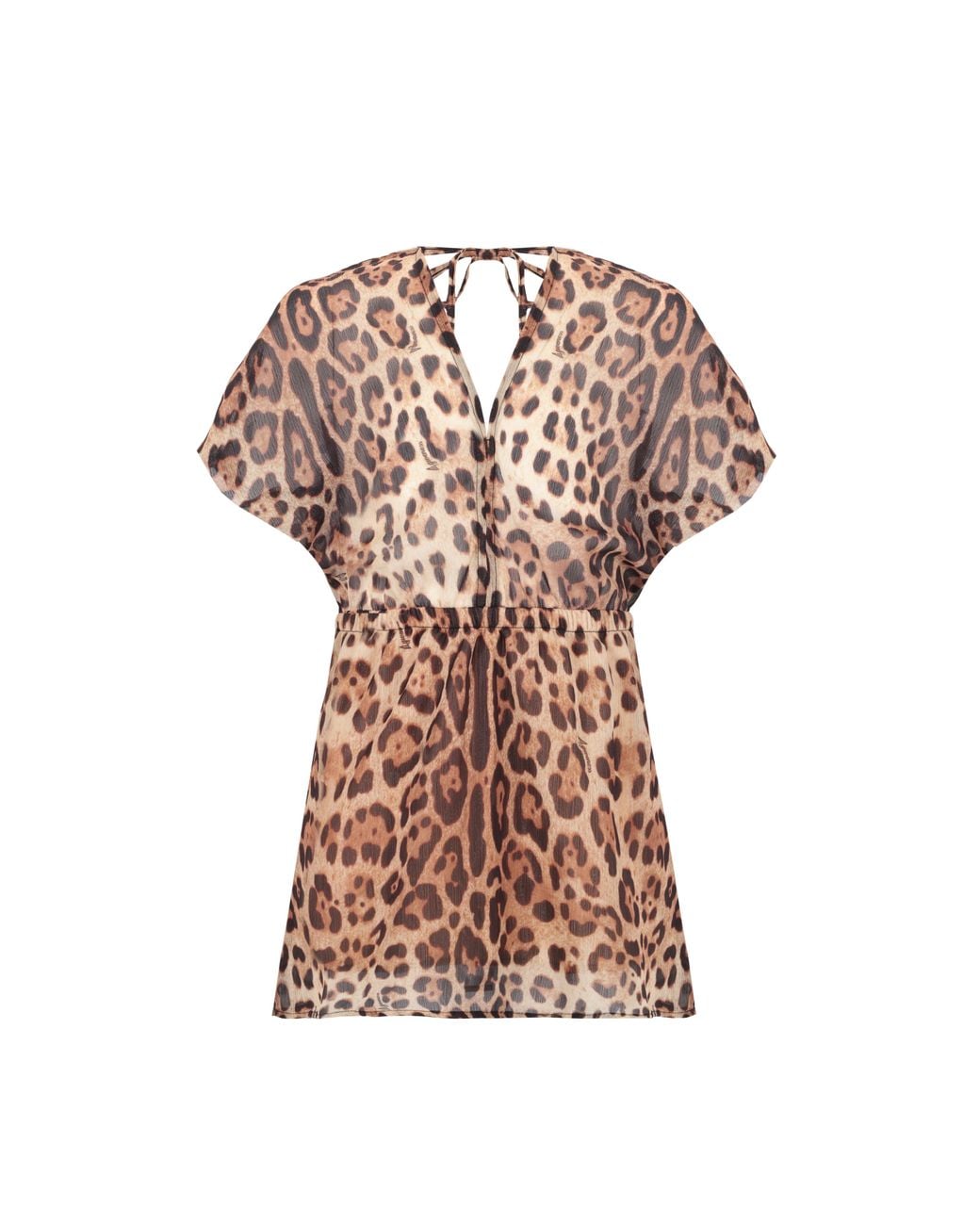 4giveness Multicolor Printed Georgette Dress With A V-Neck And 3/4-Length Sleeves
