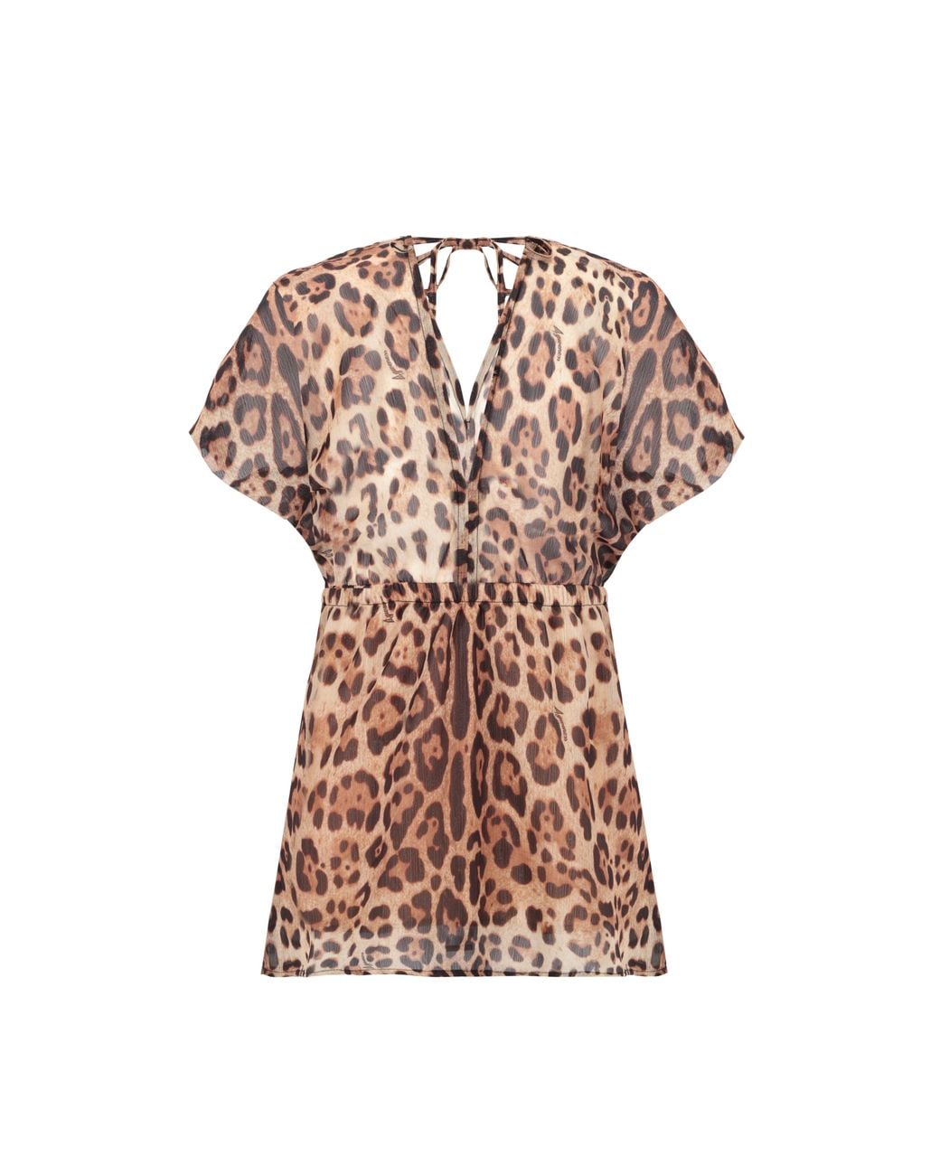 4giveness Multicolor Printed Georgette Dress With A V-Neck And 3/4-Length Sleeves