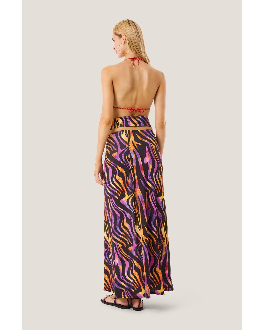 Gonna Lunga Hypnotic Zebra di 4giveness in White