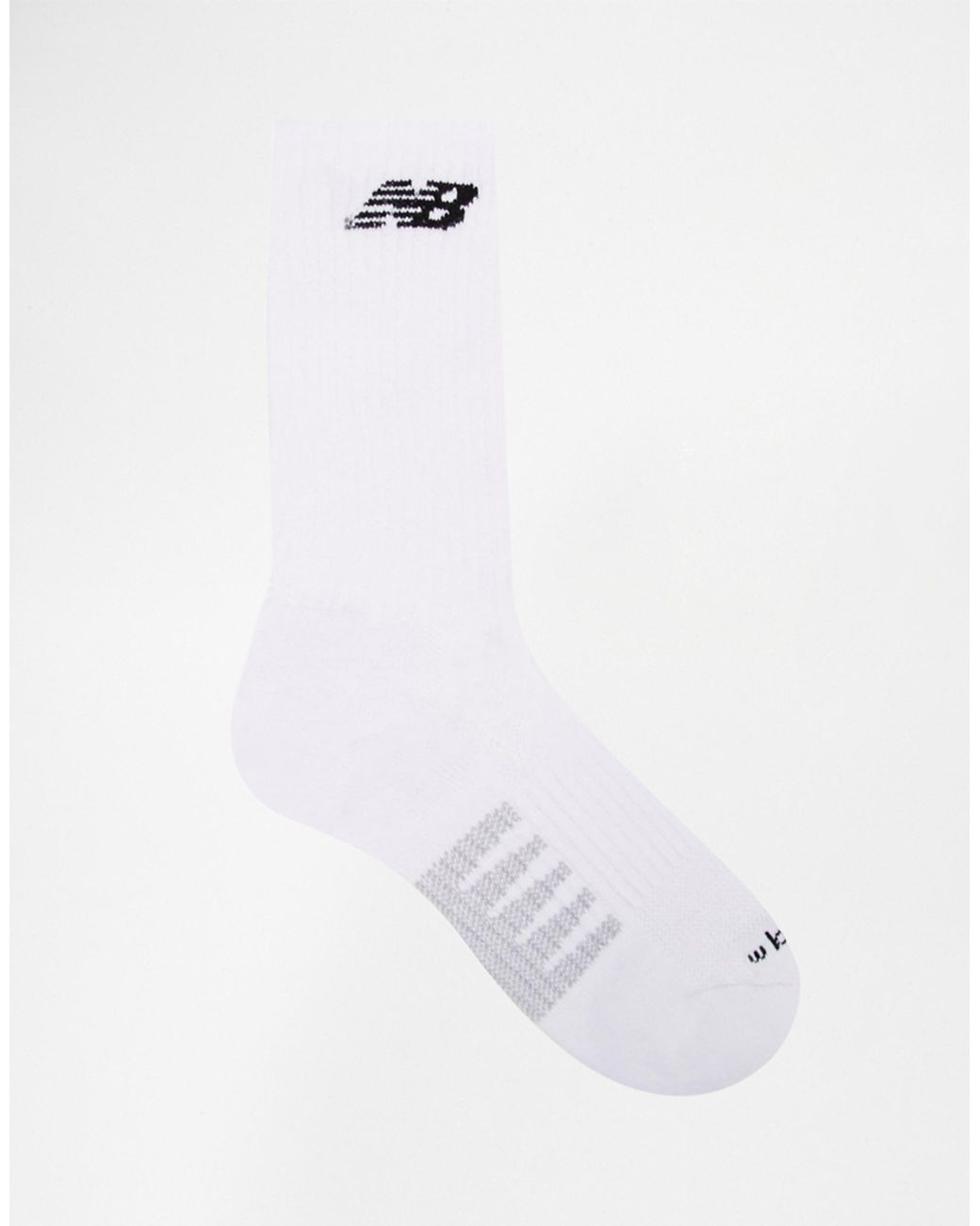 New Balance 3 Pack Crew Socks in White for Men | Lyst