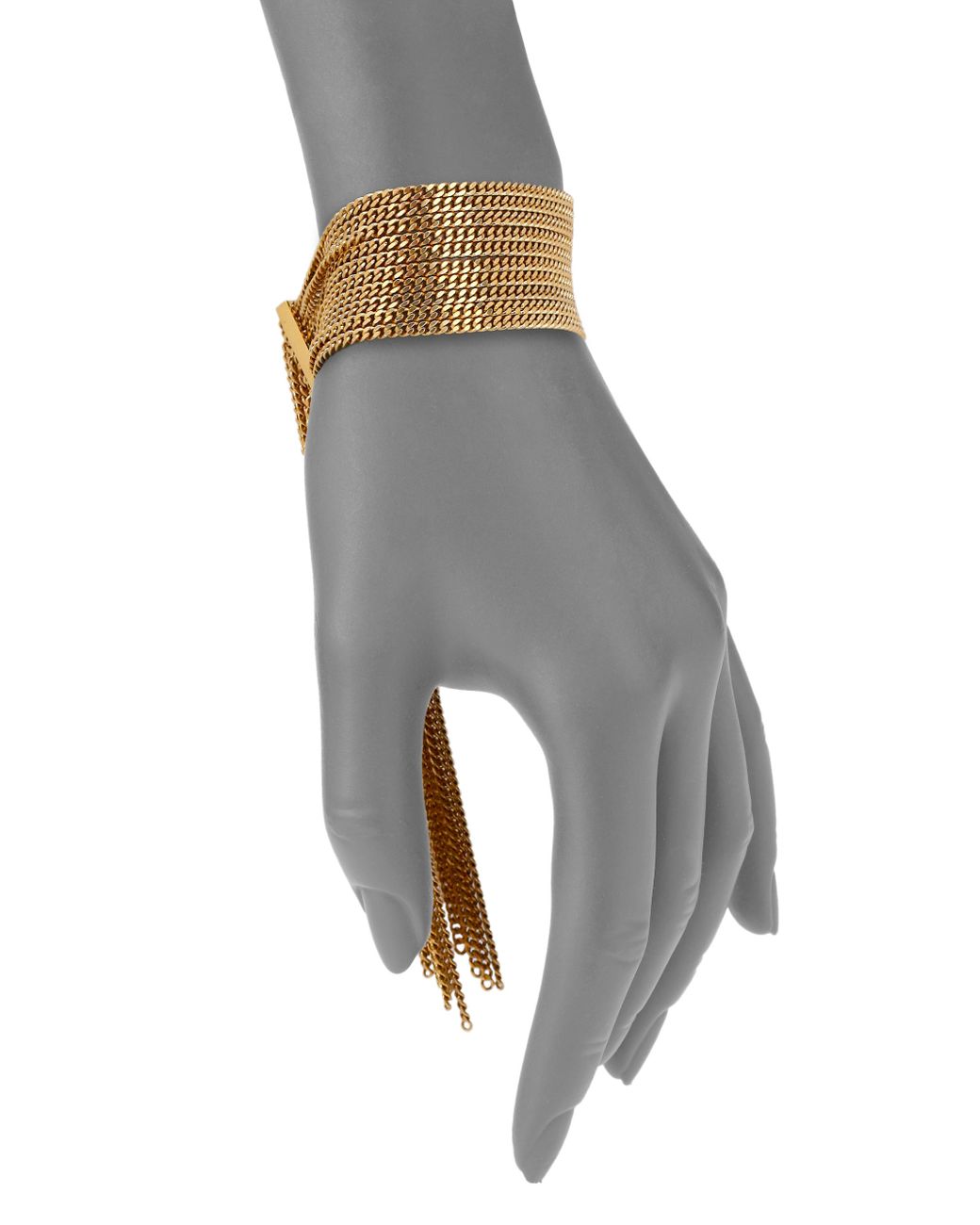 Chloé Delfine Fringe Chain Cuff Bracelet in Gold (Metallic) | Lyst