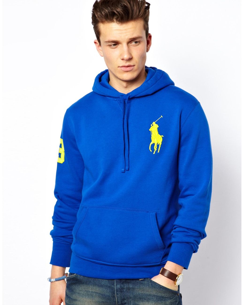 Polo Ralph Lauren Hoodie with Big Logo in Blue for Men | Lyst