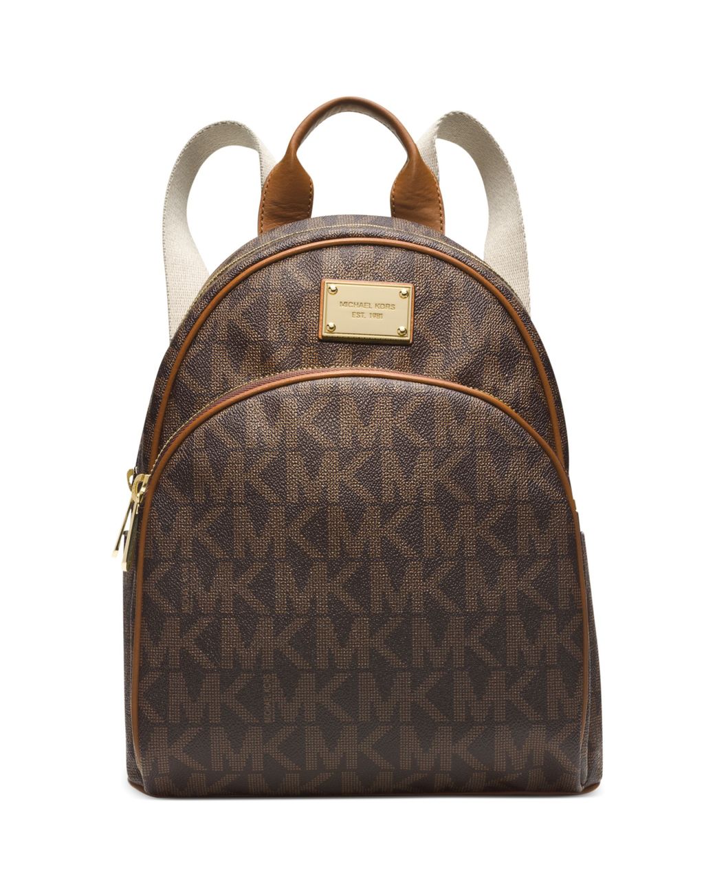 Michael Kors Michael Signature Small Backpack in Brown | Lyst