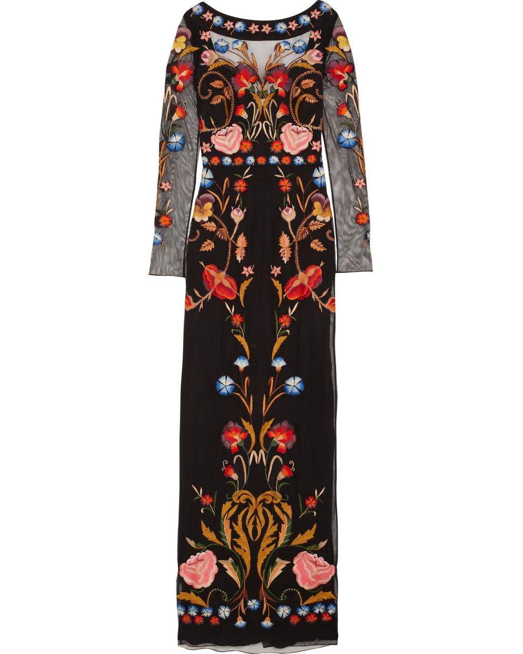 Temperley London Toledo Floral Embroidered Tulle Gown in Black | Lyst