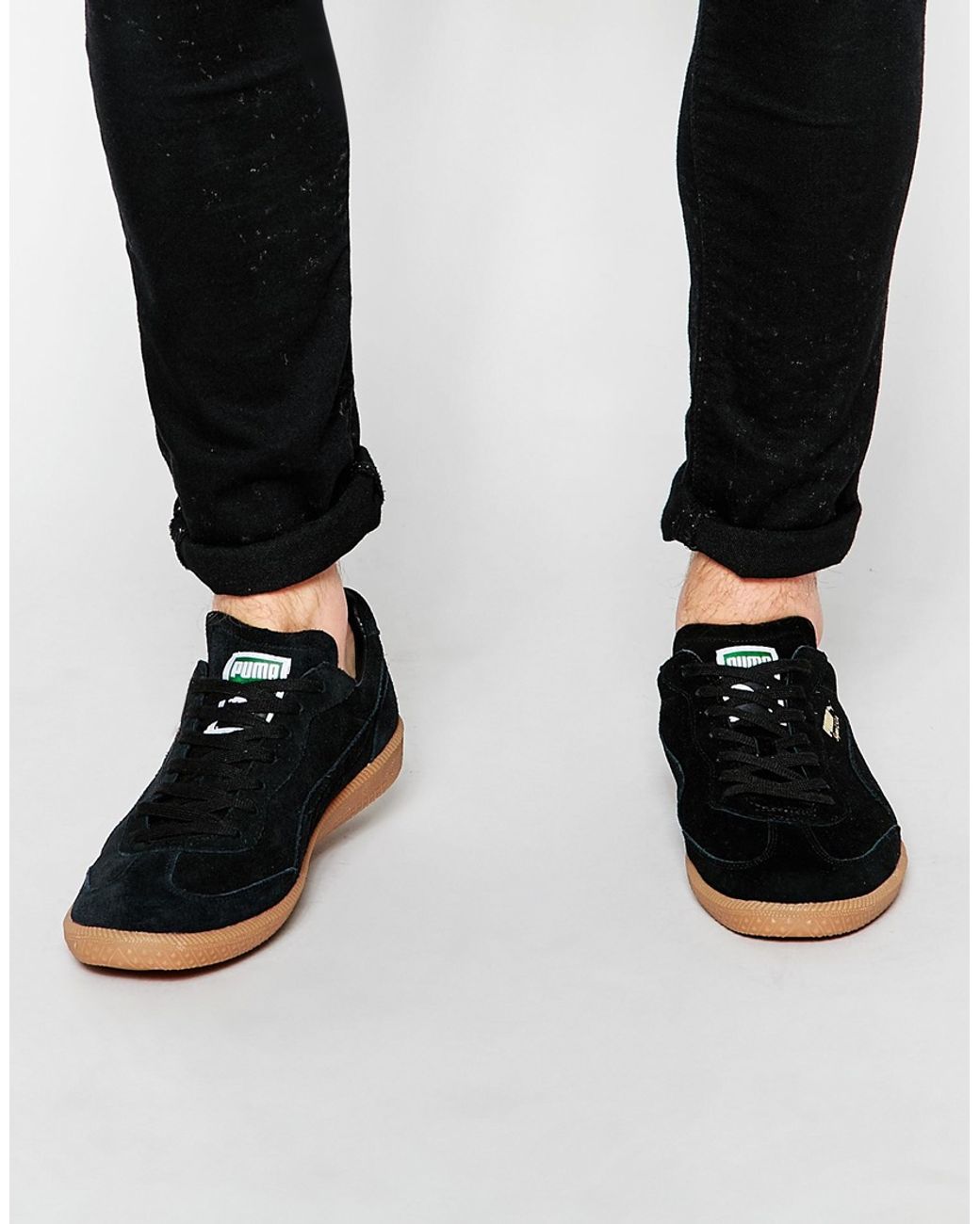 PUMA Super Liga Suede Trainers in Black for Men | Lyst