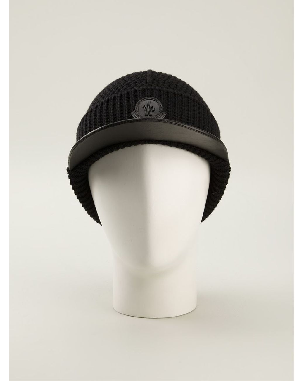 Moncler Knitted Visor Hat in Black for Men | Lyst