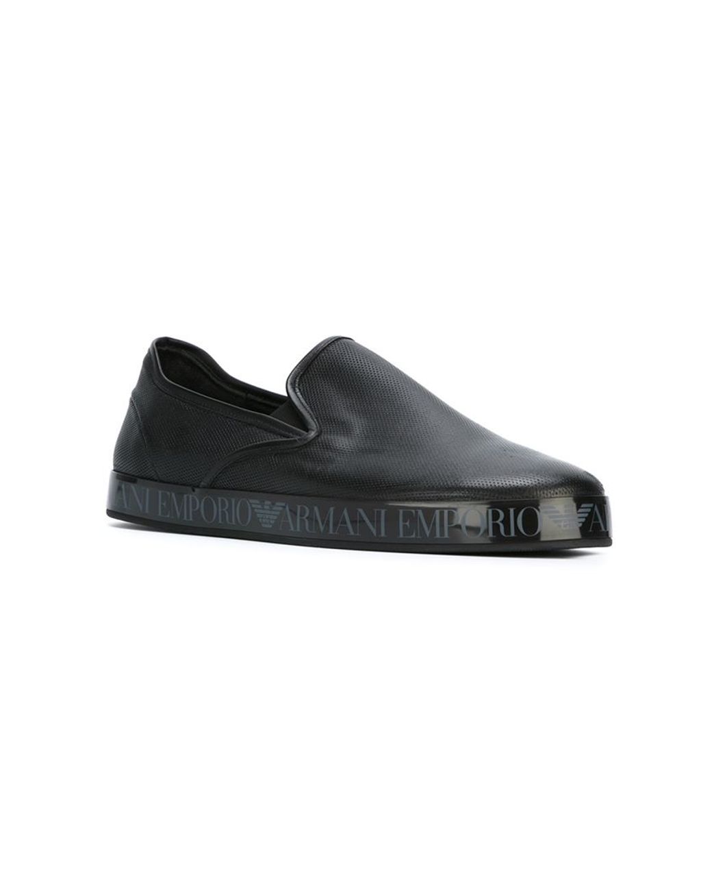Emporio Armani Slip-on Sneakers in Black for Men | Lyst