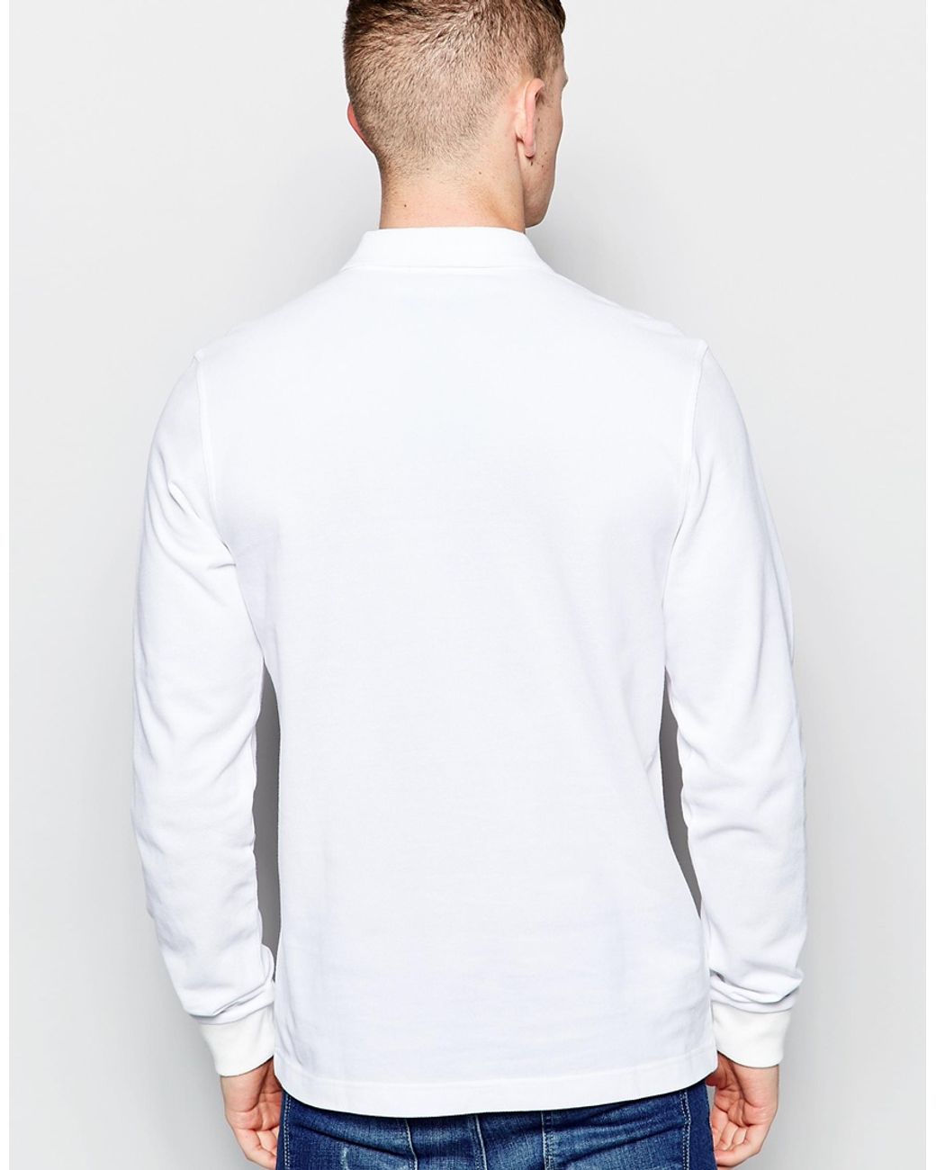 Fred Perry Long Sleeve Polo Shirt In Slim Fit Exclusive in White for Men |  Lyst