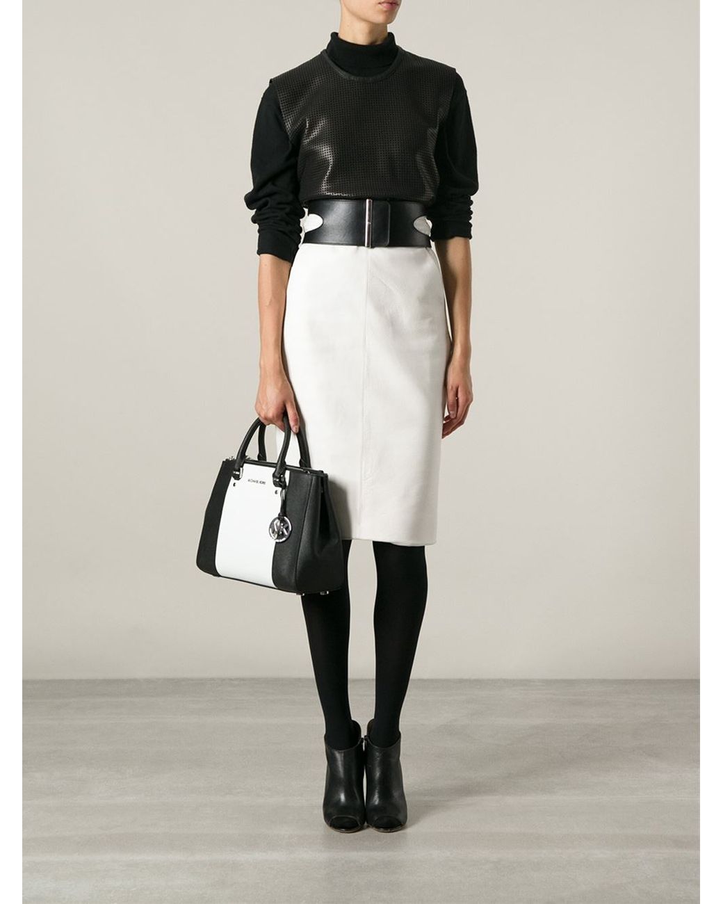 MICHAEL Michael Kors Medium Sutton Colour Block Tote in Black Lyst