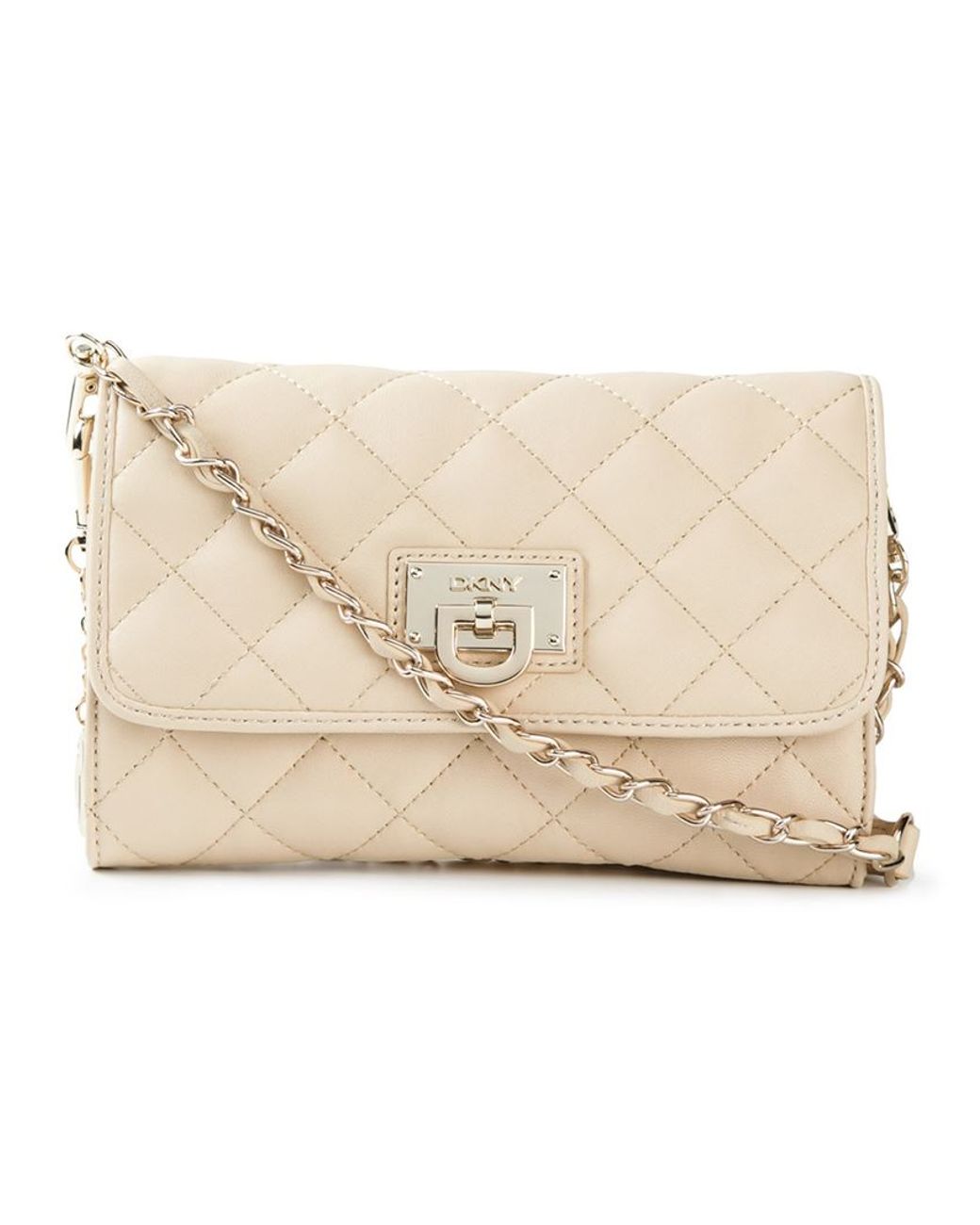 DKNY Quilted Crossbody Bag in Natural | Lyst