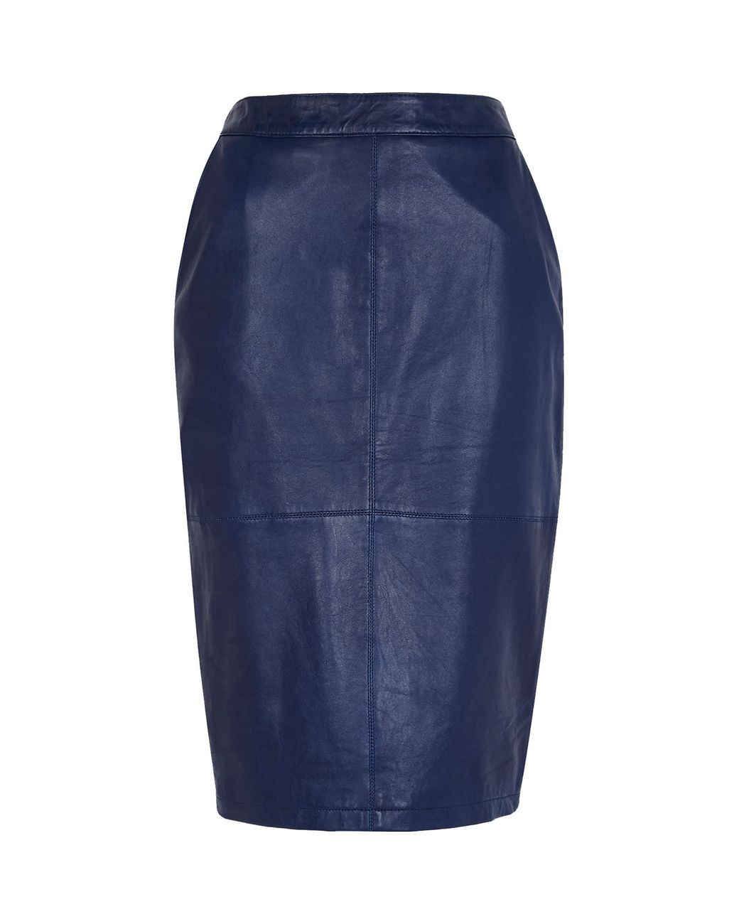 Royal blue top leather skirt