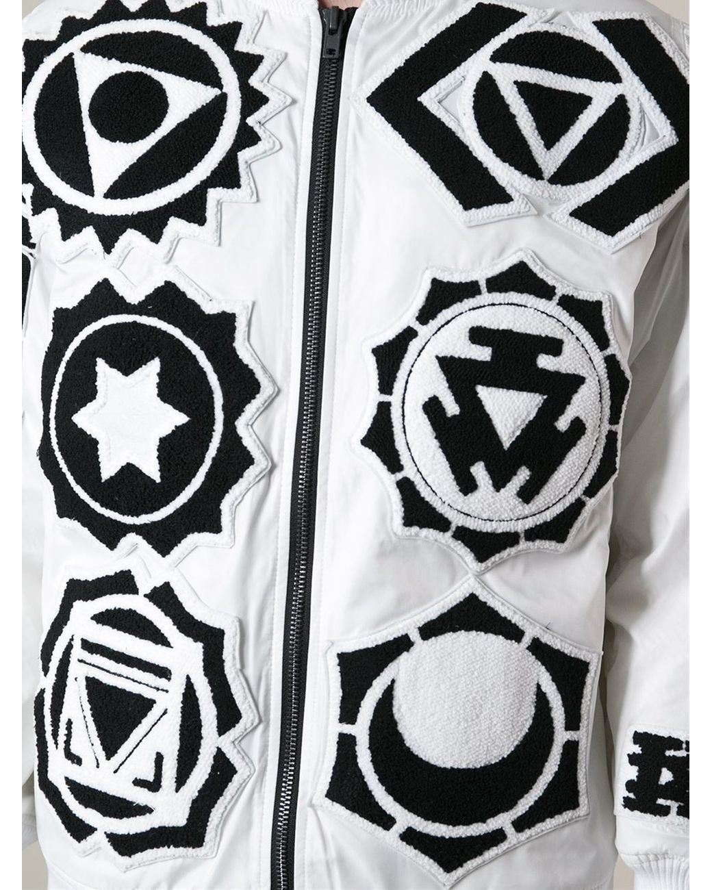 KTZ Patchwork Bomber Jacket in White 