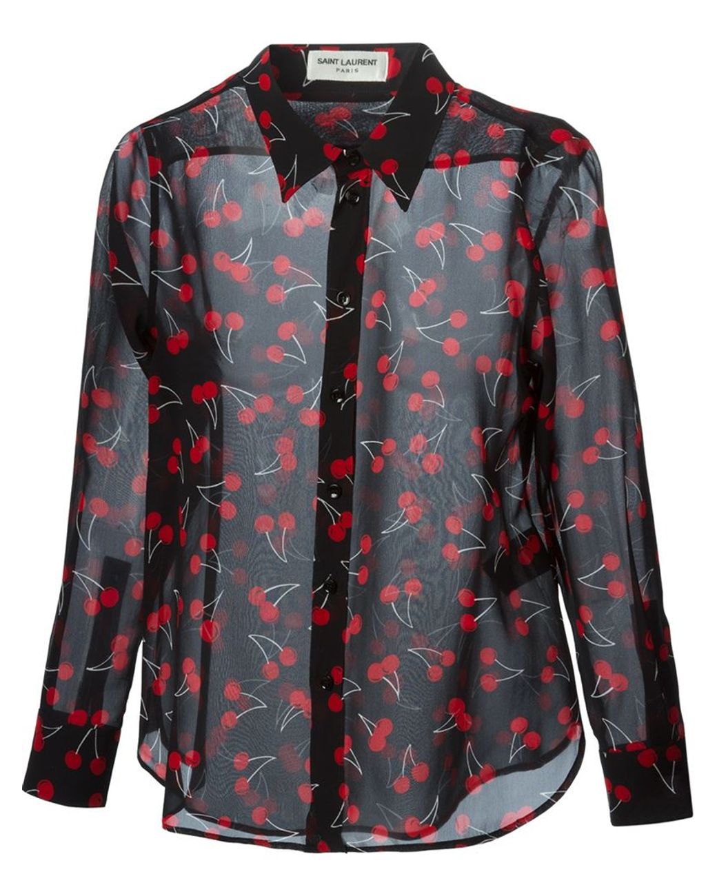 Saint Laurent Cherry Print Blouse in Red | Lyst Saint Laurent Cherry Print Blouse in Red | Lyst