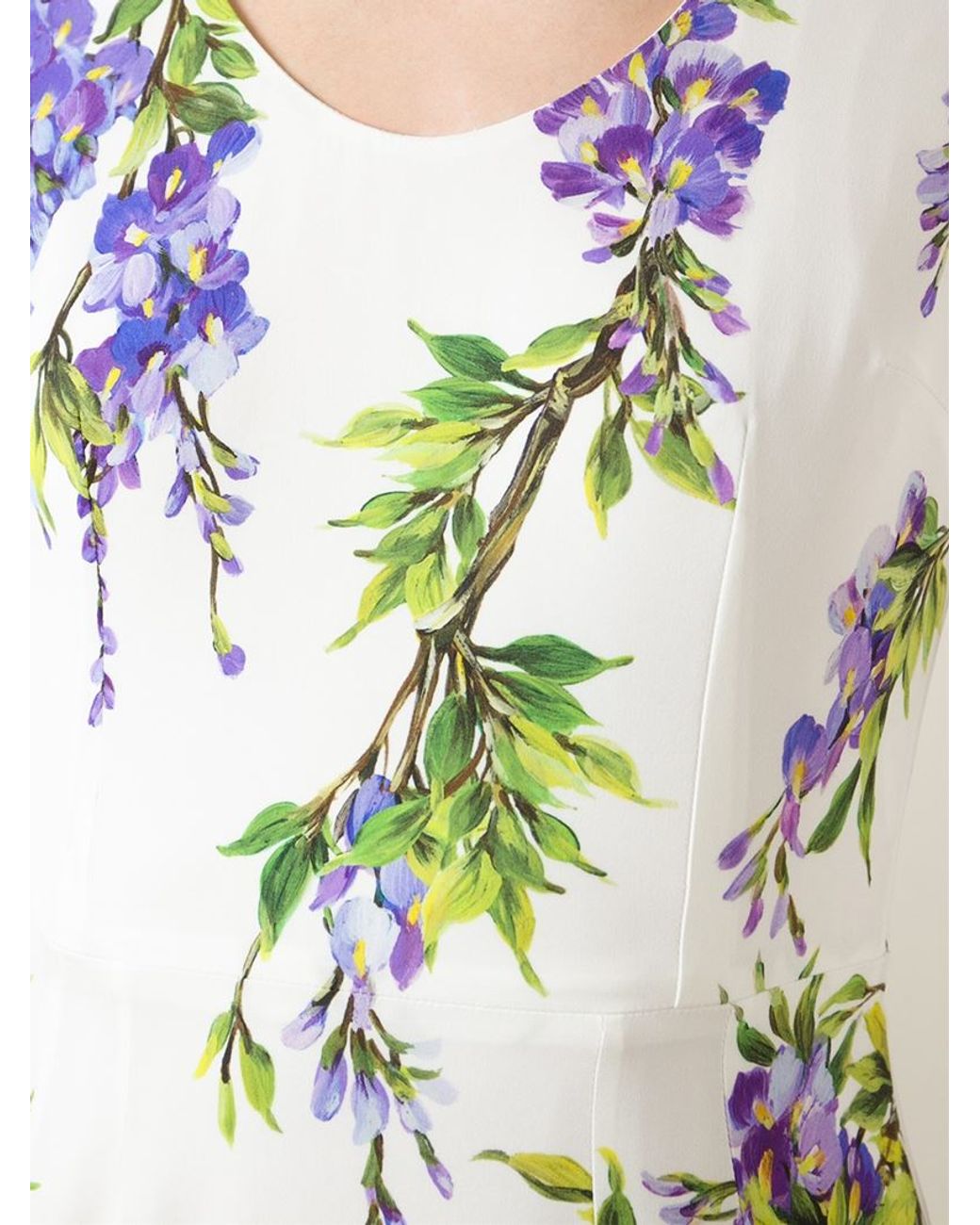 Dolce & Gabbana Wisteria Print Dress in Purple | Lyst