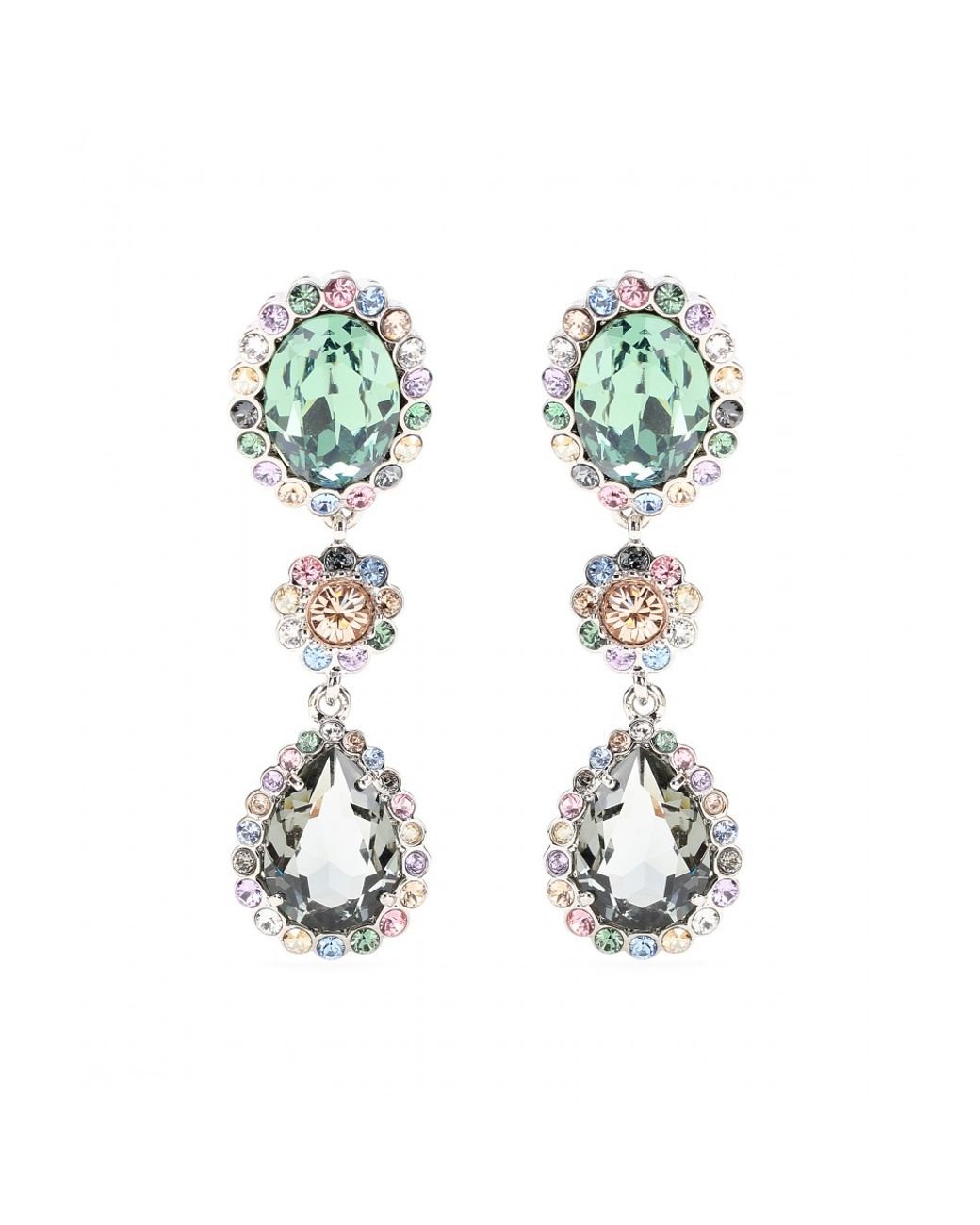 Miu Miu Clip On Crystal Earrings Lyst