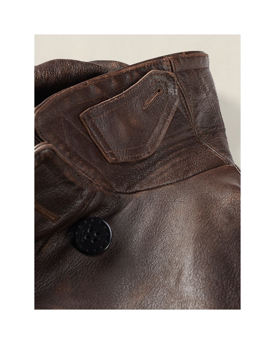 RRL Leather Pea Coat in Brown for Men | Lyst