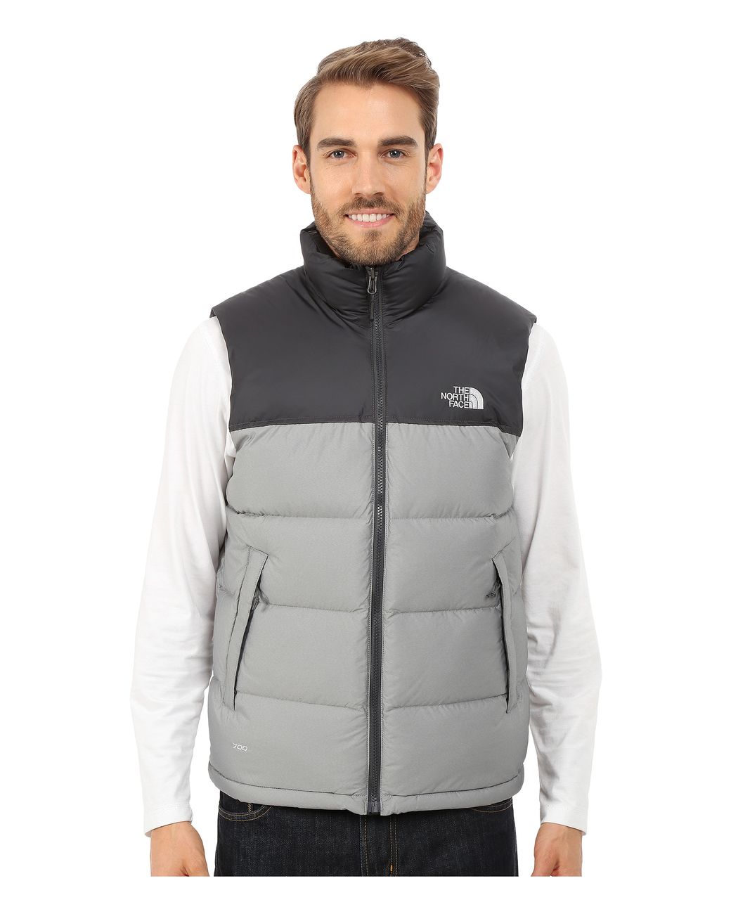 The North Face Nuptse Vest in Gray for Men | Lyst