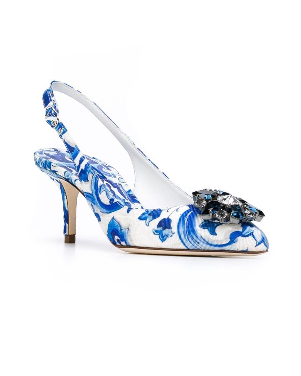 Dolce Gabbana bellucci K Majolica Print Slingback Pumps in Blue Lyst