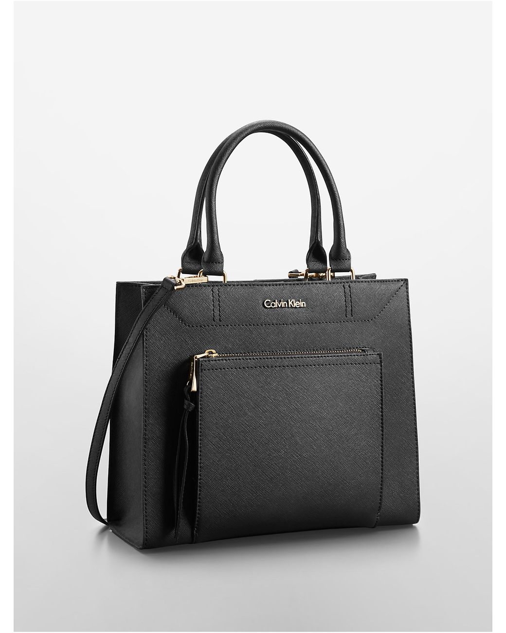 Op te slaan over nauwelijks Calvin Klein Saffiano Leather Small Tote Bag in Black | Lyst