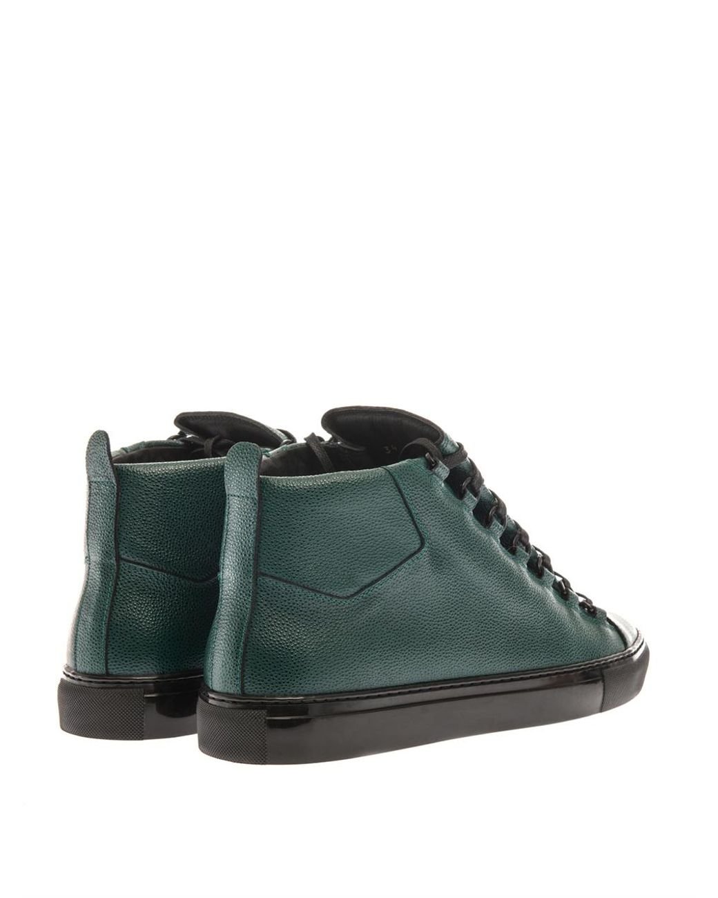 Balenciaga Arena Leather Sneakers in Green for Men  Lyst