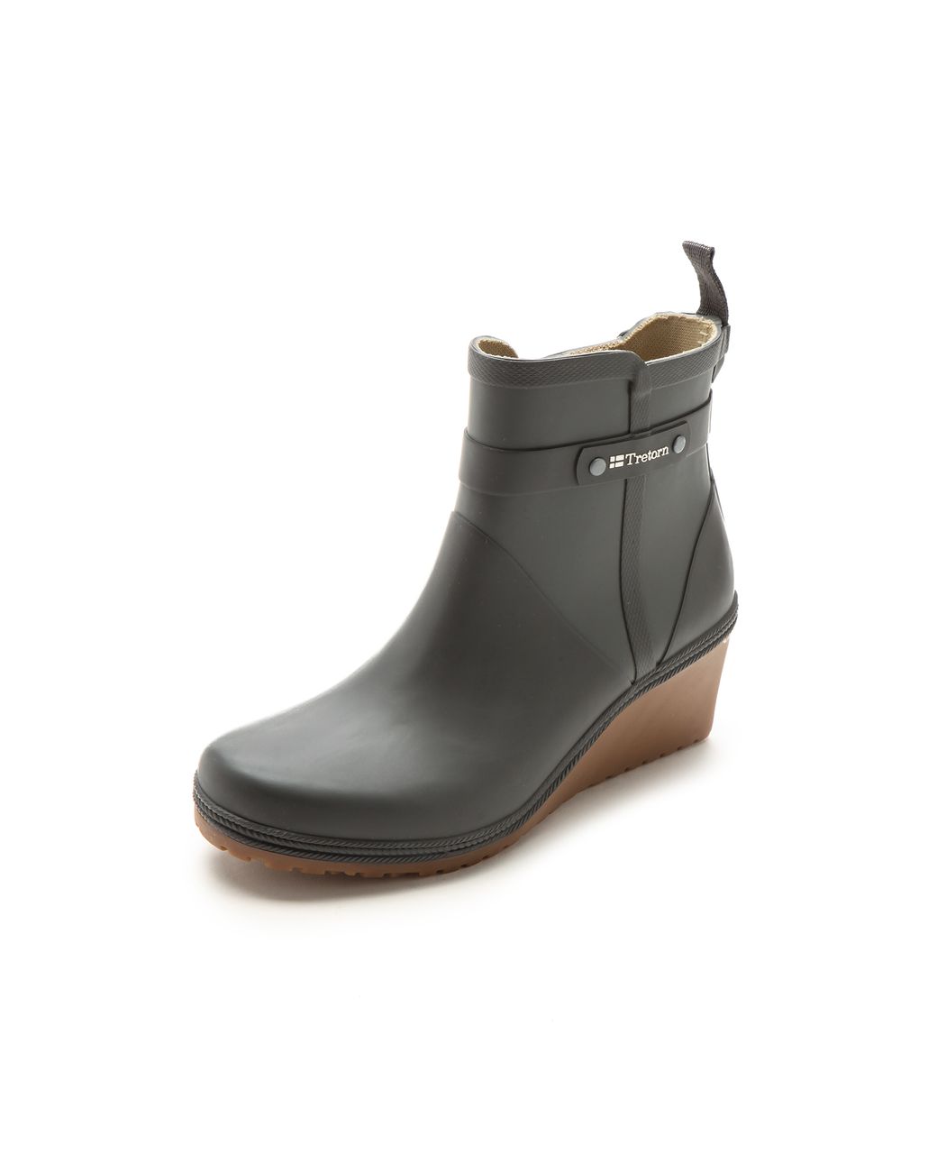 Tretorn Plask Mid Wedge Rain Boots - Gunmetal in Metallic | Lyst Canada