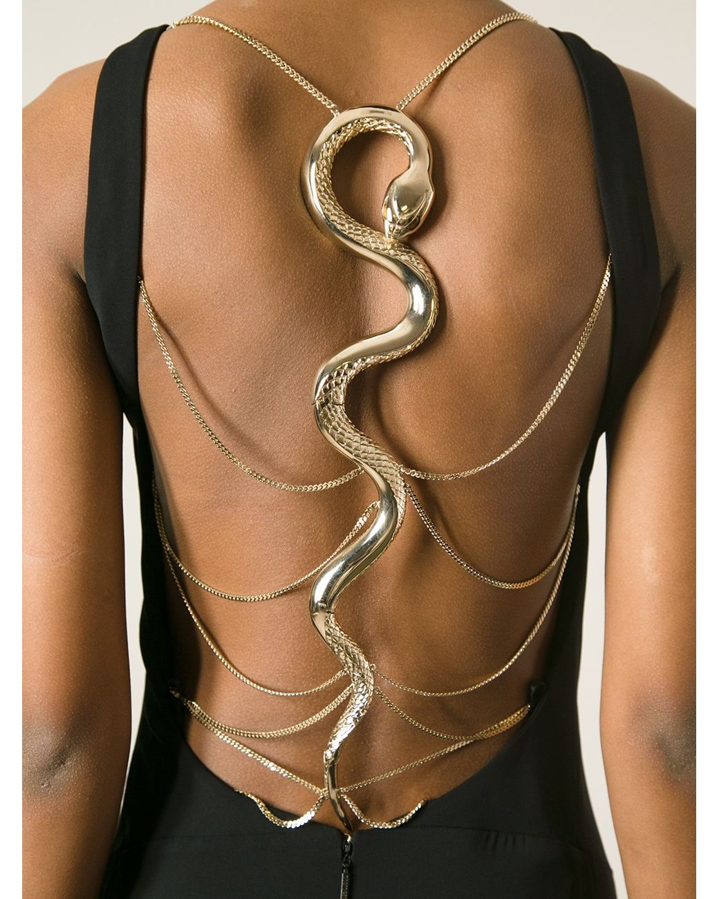 Roberto Cavalli Snake Silk-Blend Gown in Black | Lyst UK