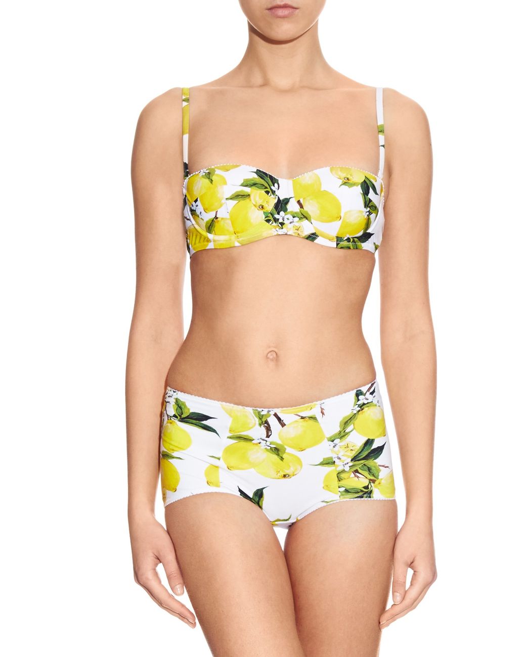 Dolce & Gabbana Lemon-print Balconette Bikini Top in Yellow | Lyst