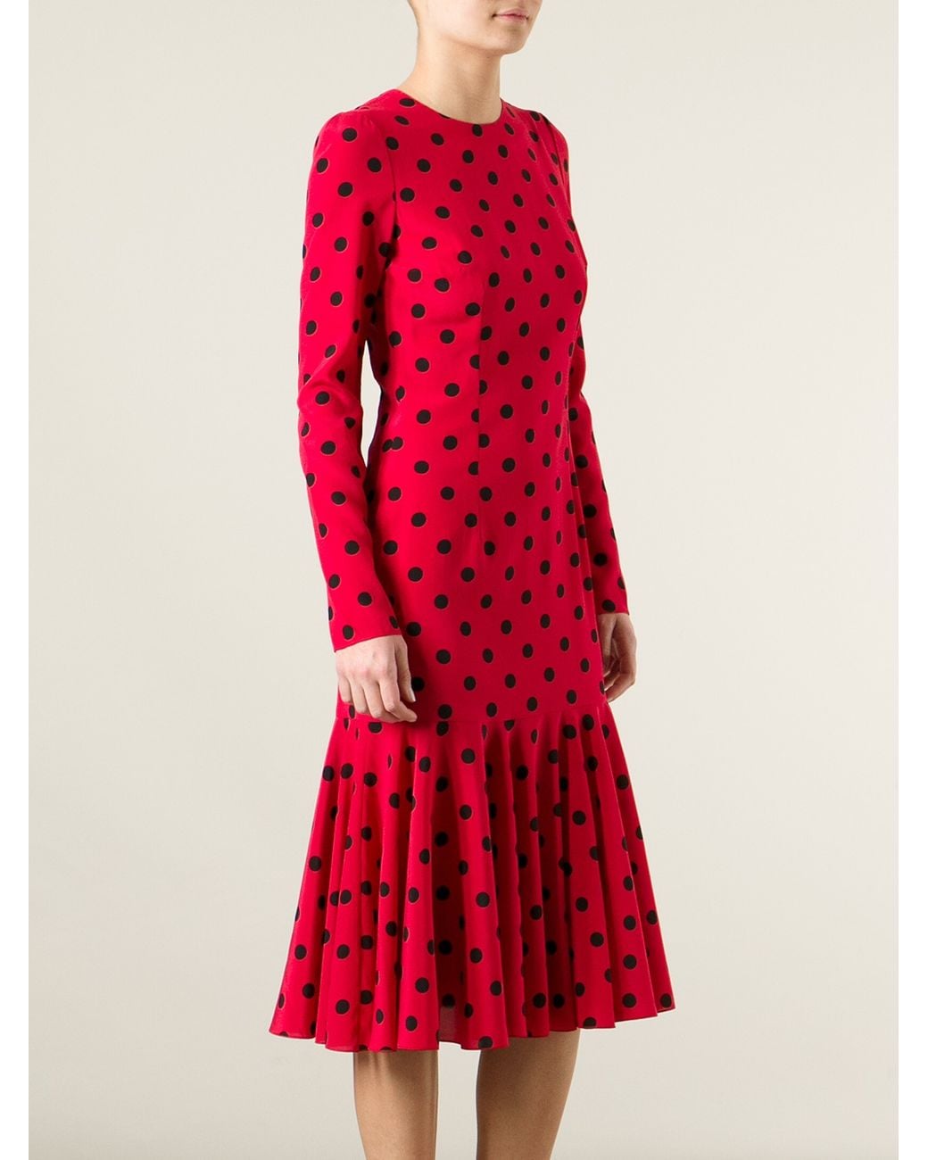 Vintage Polka Dot Dress with Mesh in Black/Red, 57,99 €