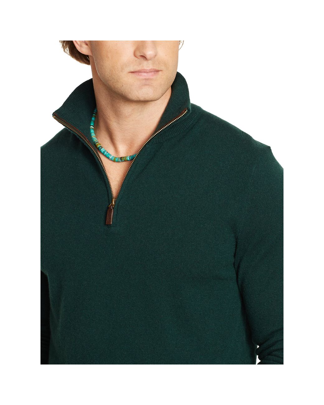 Polo Ralph Lauren Cashmere Half-Zip Sweater in Green for Men | Lyst