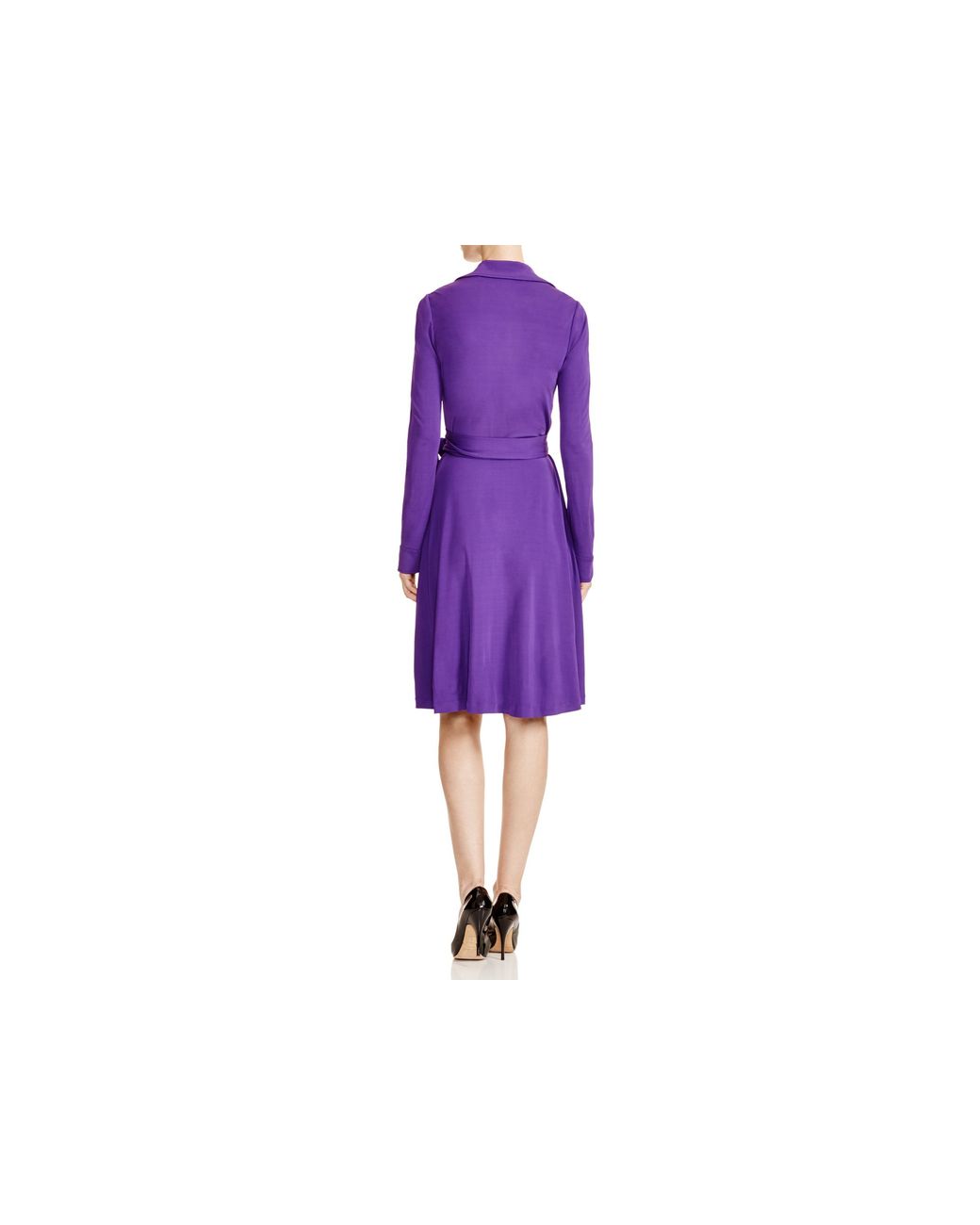 Diane von Furstenberg Long Sleeve Wrap Dress in Purple | Lyst