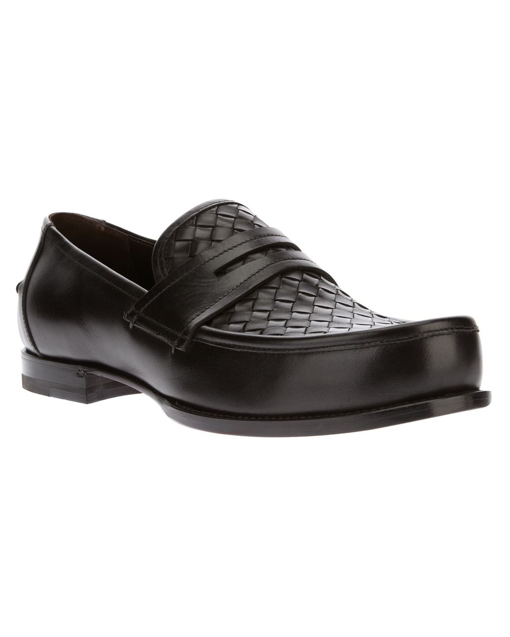 Bottega Veneta Intrecciato Penny Loafer in Black for Men | Lyst UK